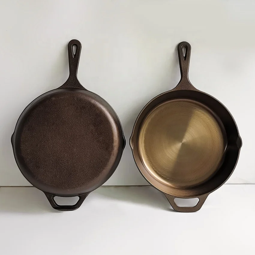 vegetable oil Pre-seasoned 0 Chemical Coating Non-stick Polished Smooth Cast Iron Skillet frying pan