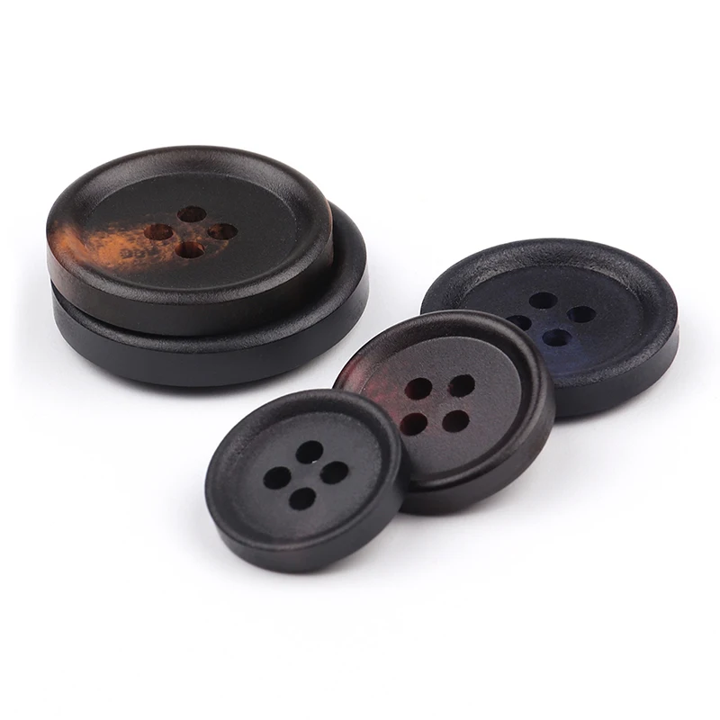 Mailida sewing eco-friendly 4-holes horn pattern resin windbreaker coating button