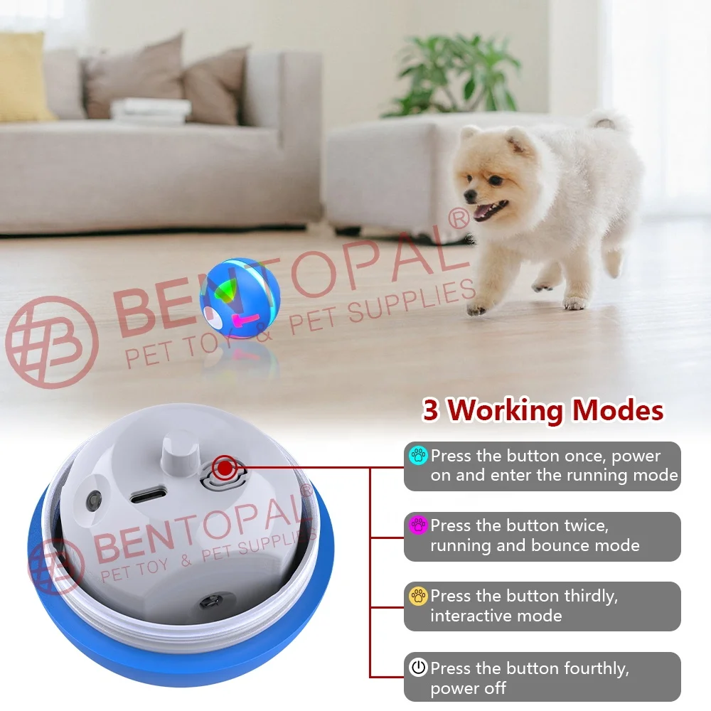 USB Electric Pet Ball LED Rolling Flash  Magic Roller Ball Toy Interactive Pet Toys for Puppy Cats Dogs