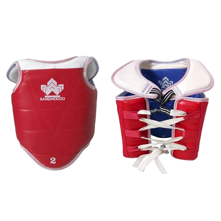 Fashion red blue color double martial art chest protector equipment taekwondo chest guard