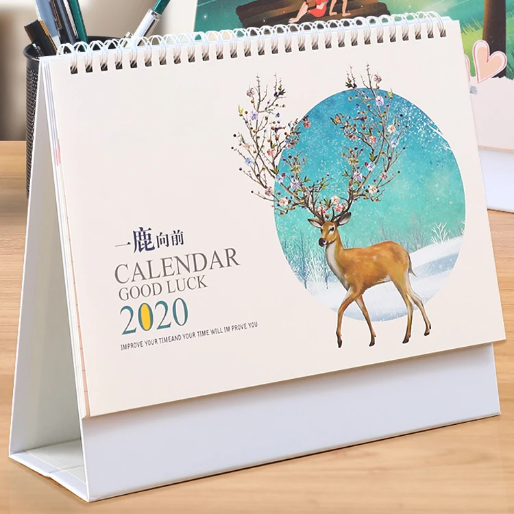 Китайский Рождественский бумажный календарь на заказ 2021, Подарочный рекламный Настольный календарь
