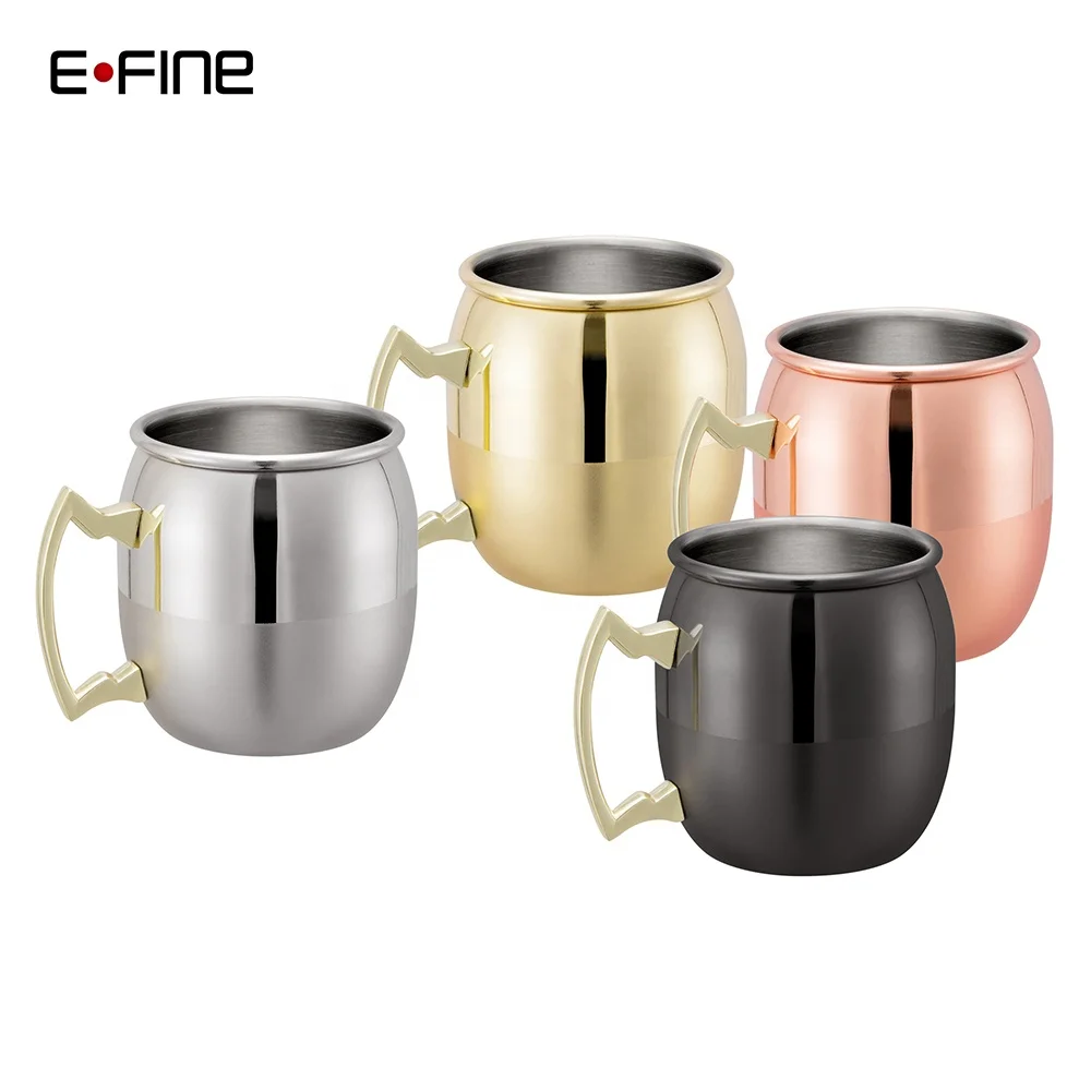 EFINE Factory Price Solid Copper Moscow Mule Beer Mug Stainless Steel Cocktail Cups in Bar