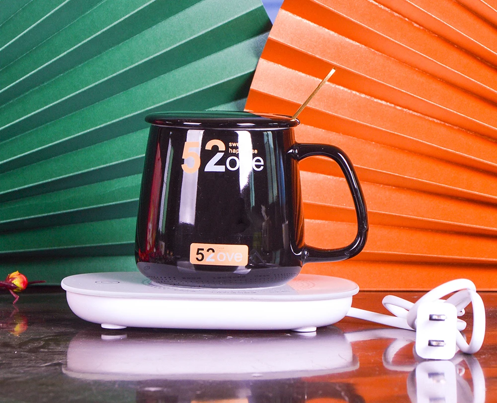 
Christmas gift Ceramic coffee mug mug automatically heated 55 degrees thermostat cup 