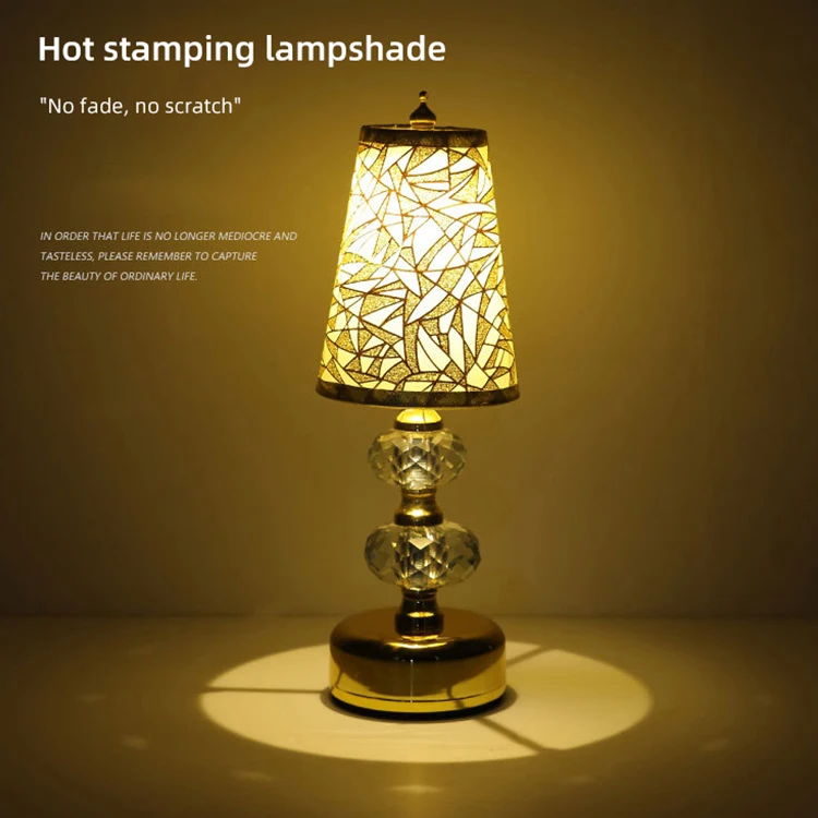 New Listed Decoration Crystal Rechargeable Dining Bedroom Hotel Bar Gold Modern LED Book Light