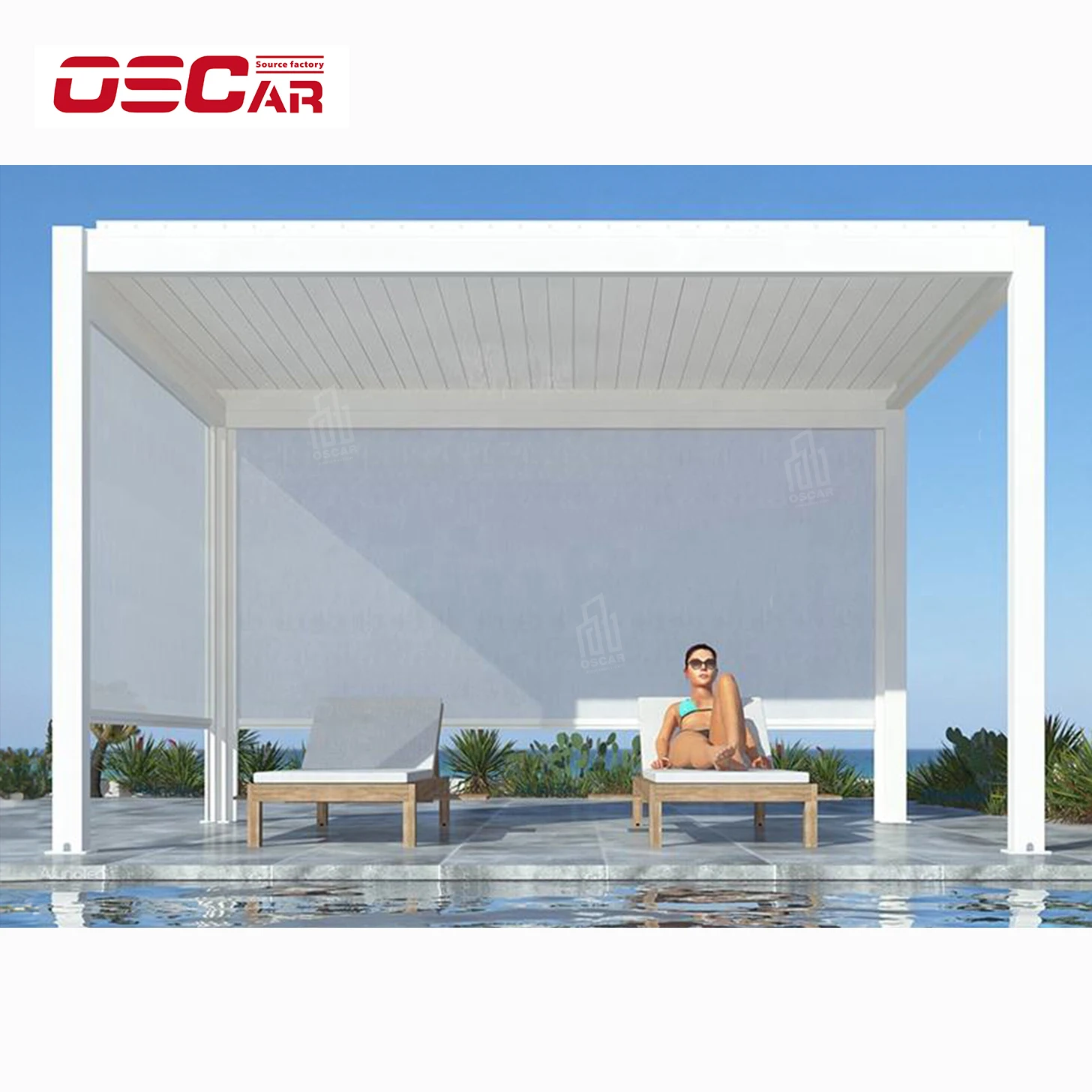 Factory Directly Sell Modern OEM/ODM Waterproof Manual/Motorized Aluminum Pergola Louvered Canopy for Garden Building