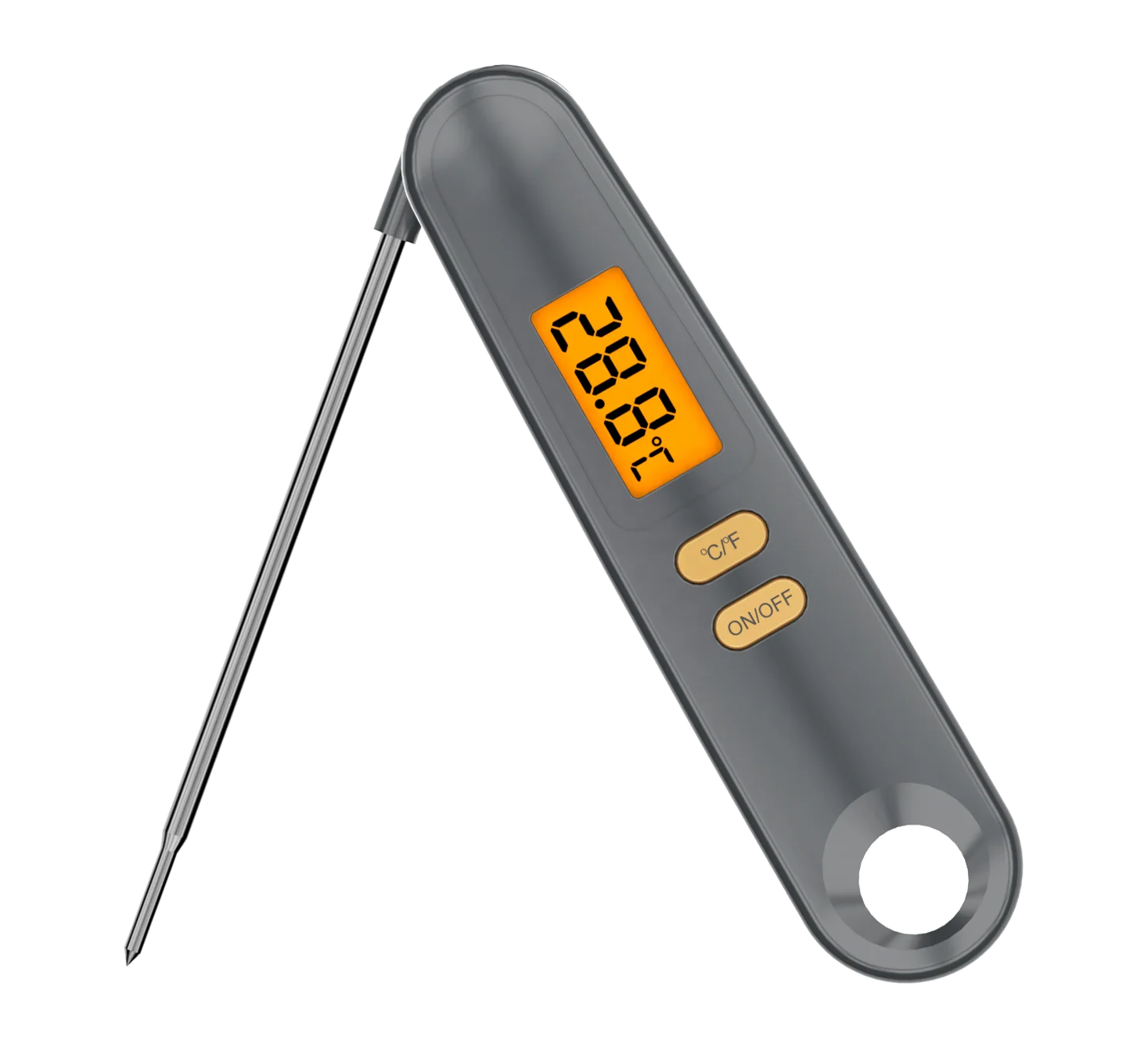 LCD Backlight Display Foldable Stainless Steel Magnet Instant Read Meat Thermometer Digital