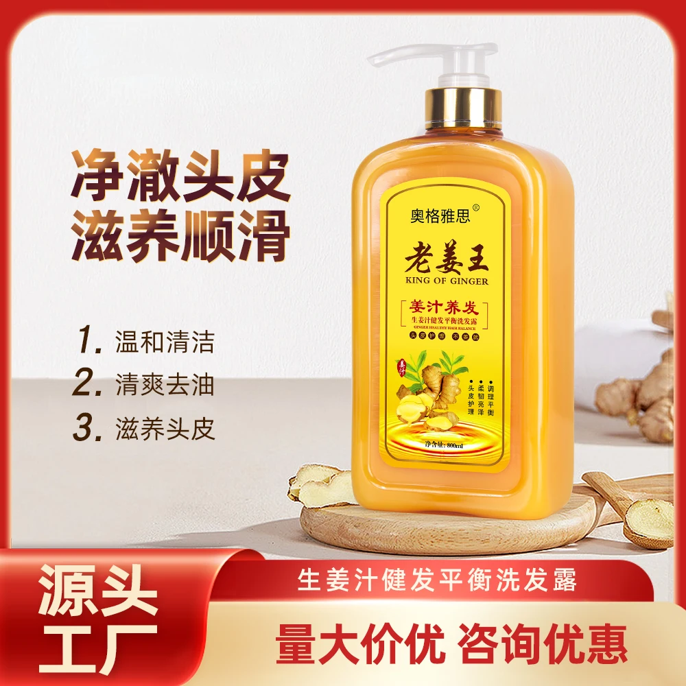 Low MOQ Fast Ship Best Organic Ginger Scalp Hair Health Loss Growth Care Treatment Products Ginger King Shampoo