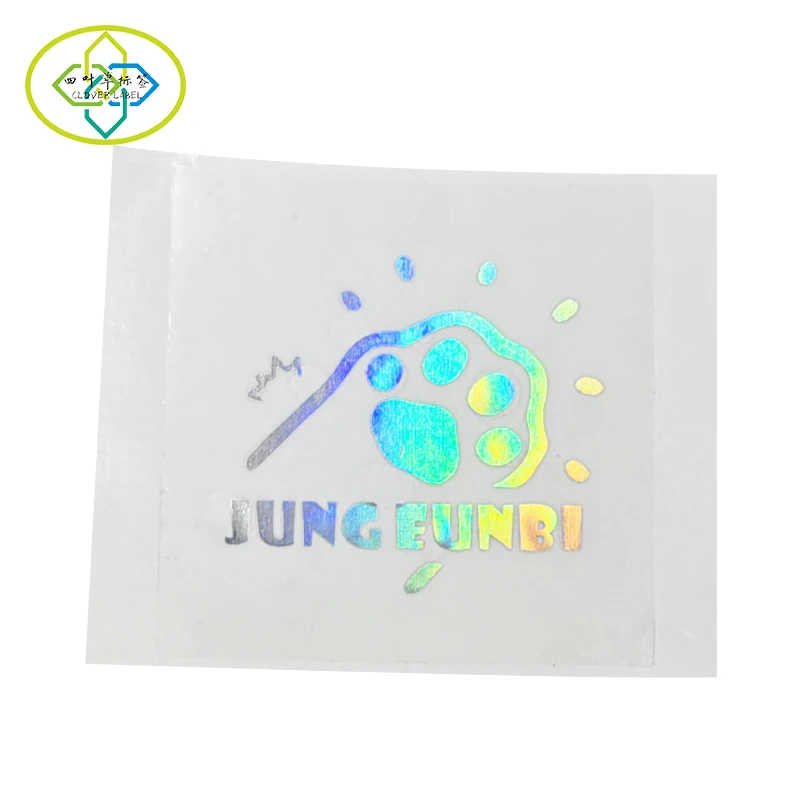 High Quality Customized logo Transparent clear Label Laster Adhesive PVC Label Sticker