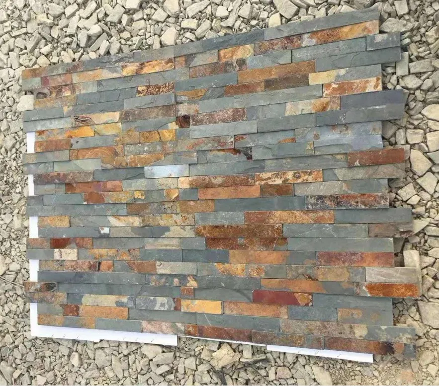 S1120 Rusty Slate S Shape natural cheap veneer stacked stone panel STONE WALL CLADDING