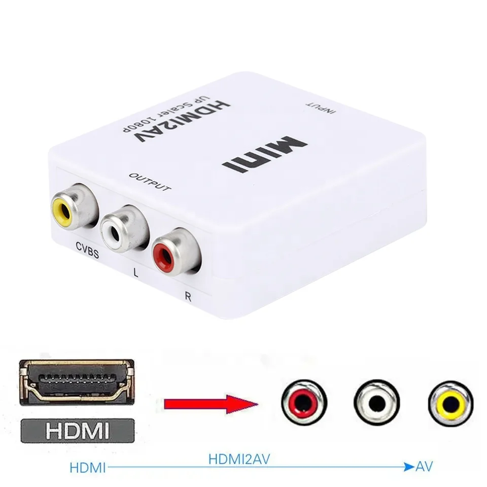 Video Converter HD to AV Mini Video Converter Box Drive Adapter Free TV Signal