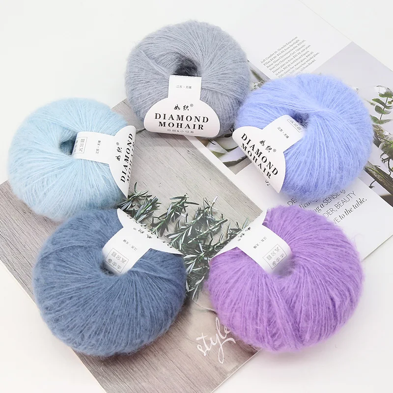 Dimuni 25g 60 Colors Chunky Hand Fancy Blended Acrylic Yarn Mohair Wool Yarn