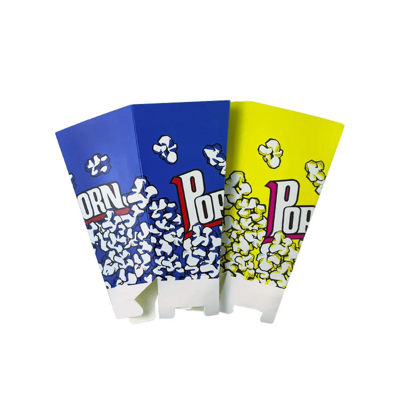 Disposable Cube Boxes Food Packaging Snack Box  Popcorn Boxes With Logo