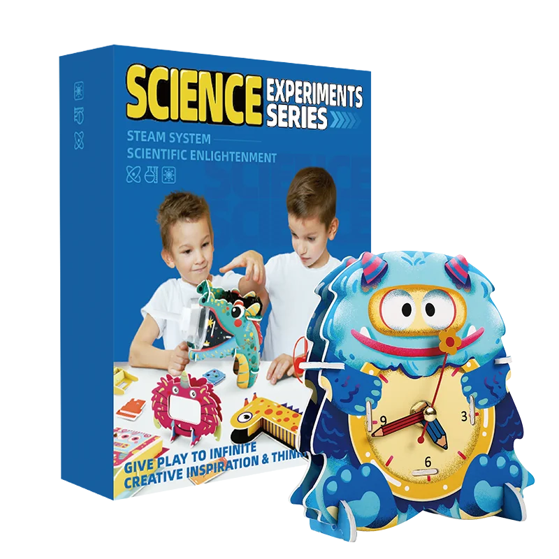 Factory Customized Kids Diy Science Experiment Toys Steam Homemade Clock for Sale