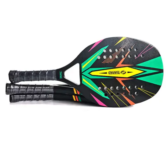 Top Brand OEM Carbon Fiber Round/Diamond/Teardrop Customized Beach Tennis Racket Paddle Rackets