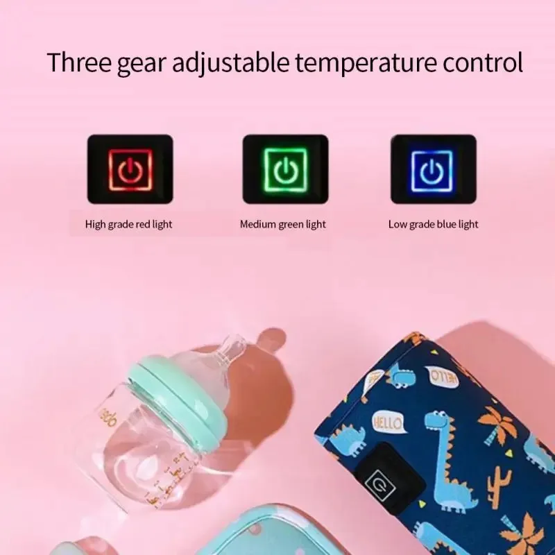 USB Baby Nursing Bottle Heater Portable Milk Bottle Insulation Sleeve Outdoor Winter Milk Thermostat Heating Bag for Home Travel