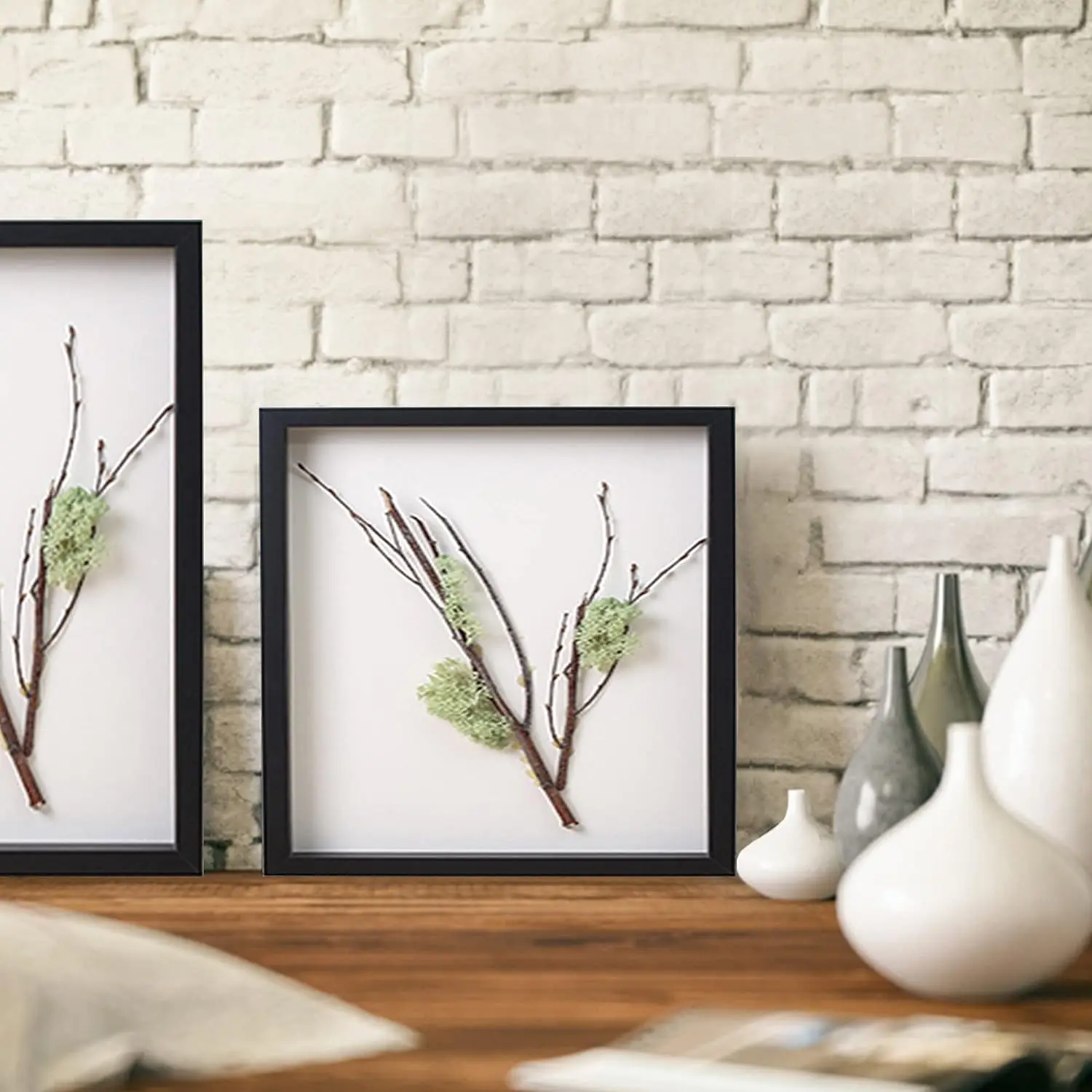 Wholesale Black Wood 3D Deep Picture Shadow Box 5X7 Dry Flower Wooden Box Frame