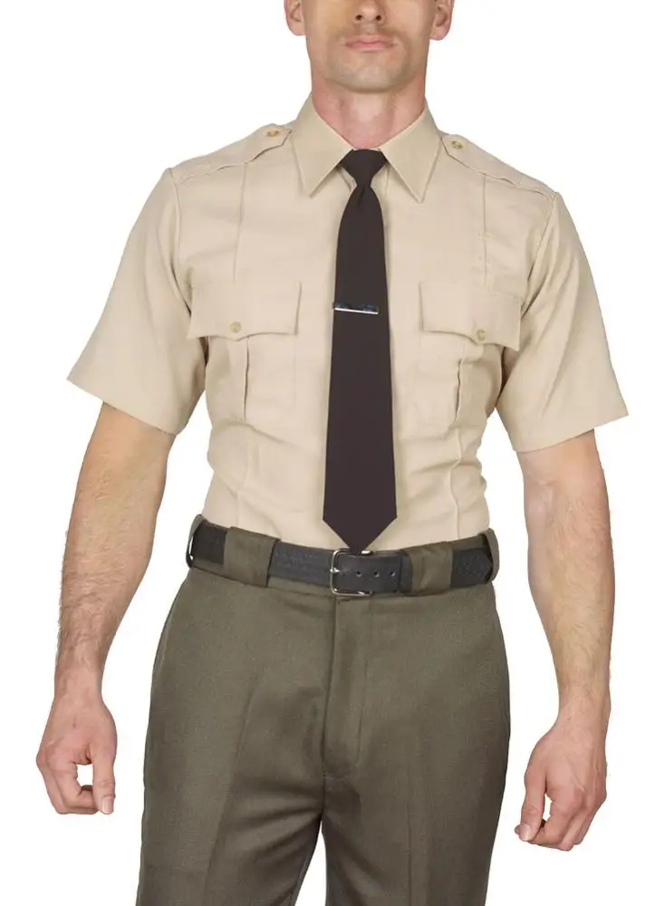 Мужская рубашка с коротким рукавом, рабочая одежда для полиции, охранная одежда, с коротким рукавом