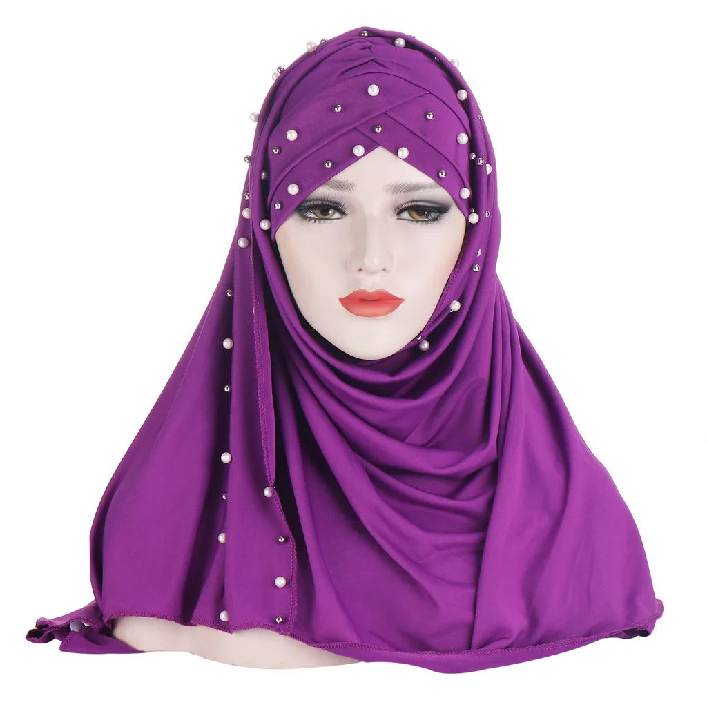 2021 Hot Selling High Quality Fashion Hijab Scarf Muslim Women Hijab Solid Color Malay Headscarf