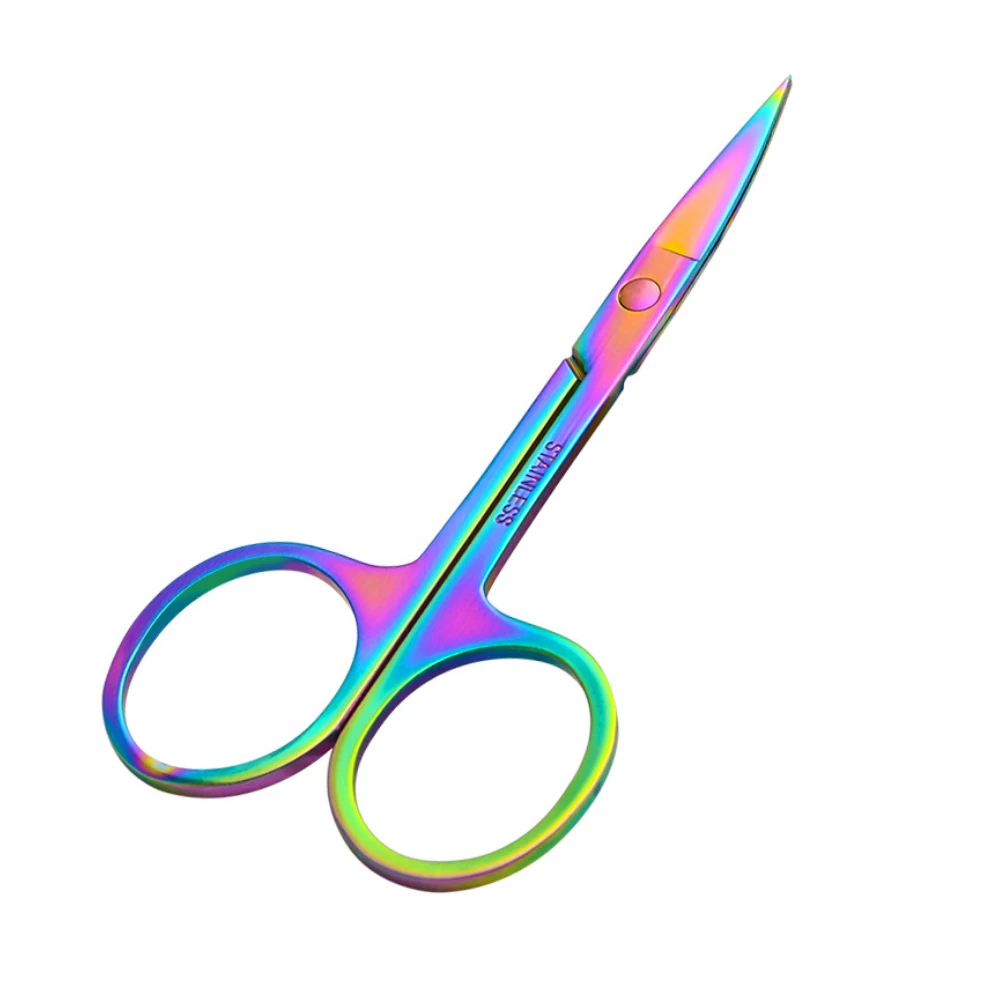 
Holographic High Quality Customizable Factory Mini False Eyelashes and Eyebrow Scissors 