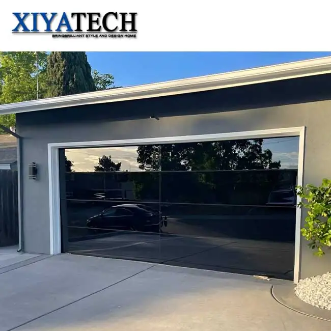 XIYATECH Factory Custom Villa House Modern Design Garage Door Smart Sliding Exterior Aluminum Glass Door Automatic