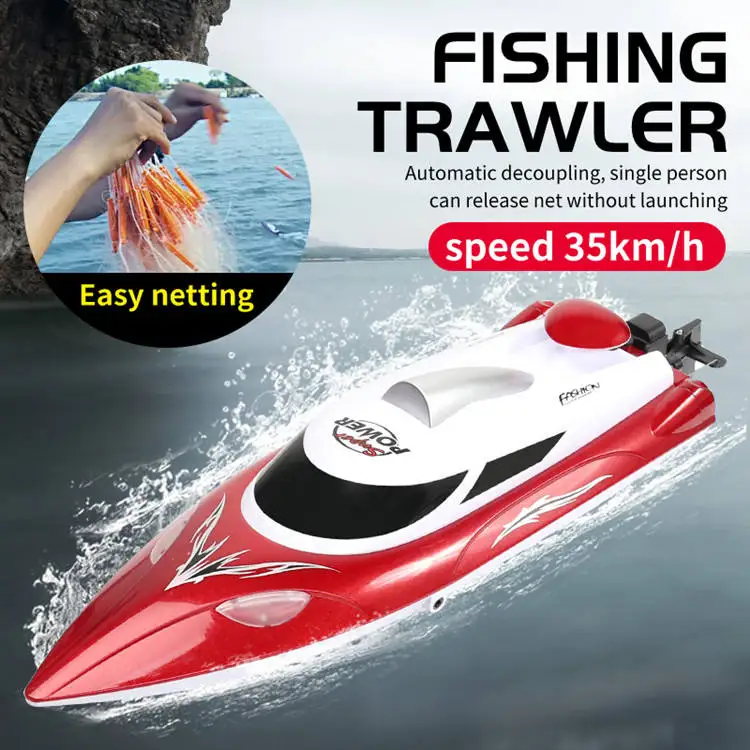 2.4ghz 20km/h Waterproof High Speed Rc Racing Boat Ship Toys With Light Electric Rc Speedboat