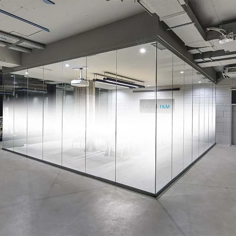 LF19DFG Dual Feather Gradient Close Up Office Glass Privacy Film living room bathroom decorative office film