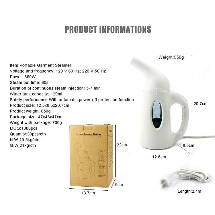 
Enjoymyself Hotel Travel Portable Mini Steam Iron Pink Garment Steamer 