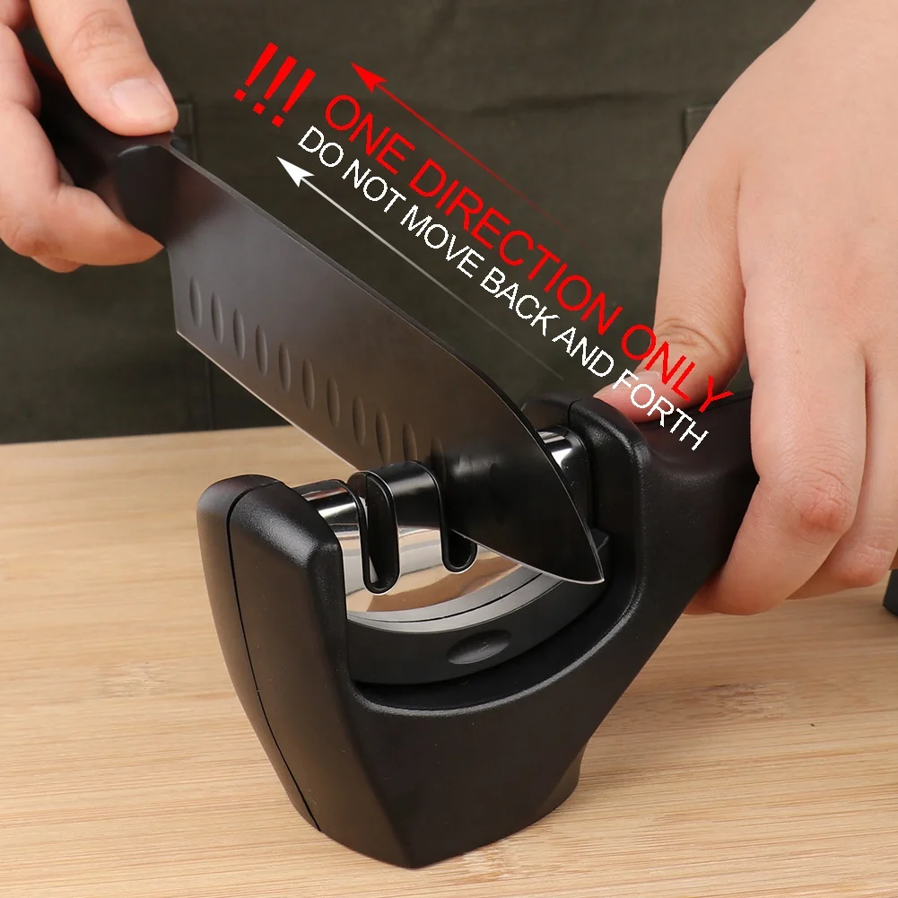 3 stage professional kitchen laser knife manual sharpener tool