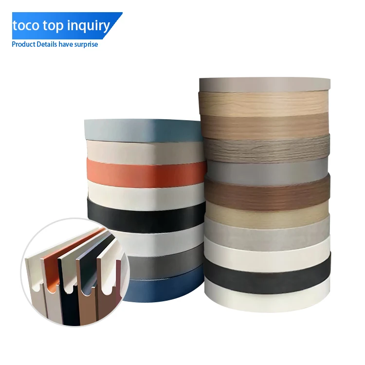 Decorative Wood Grain  PET Edge Banding Flexible Plastic Strips For Furniture Accessories Protection