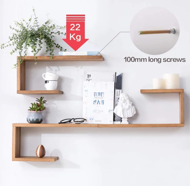 Wall Mounted Oak Wood Floating Shelf Wooden Floating Wall Shelf