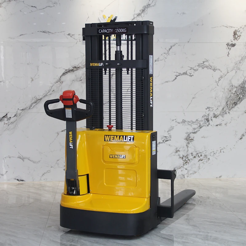 CDDE 1500kg economic battery electric lift stacker 3000mm lift forklift