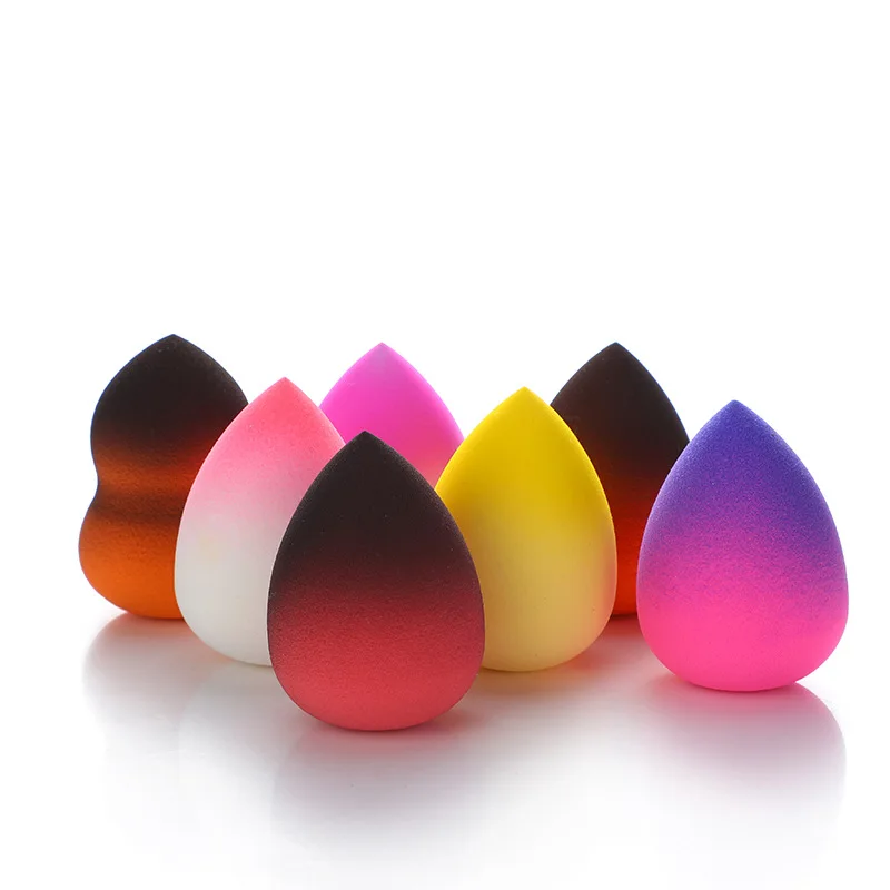 Buy Wholesale China Private Label Laser Logo Gradient Egg Drop Shaped Beauty Blending Makeup Sponge Puff