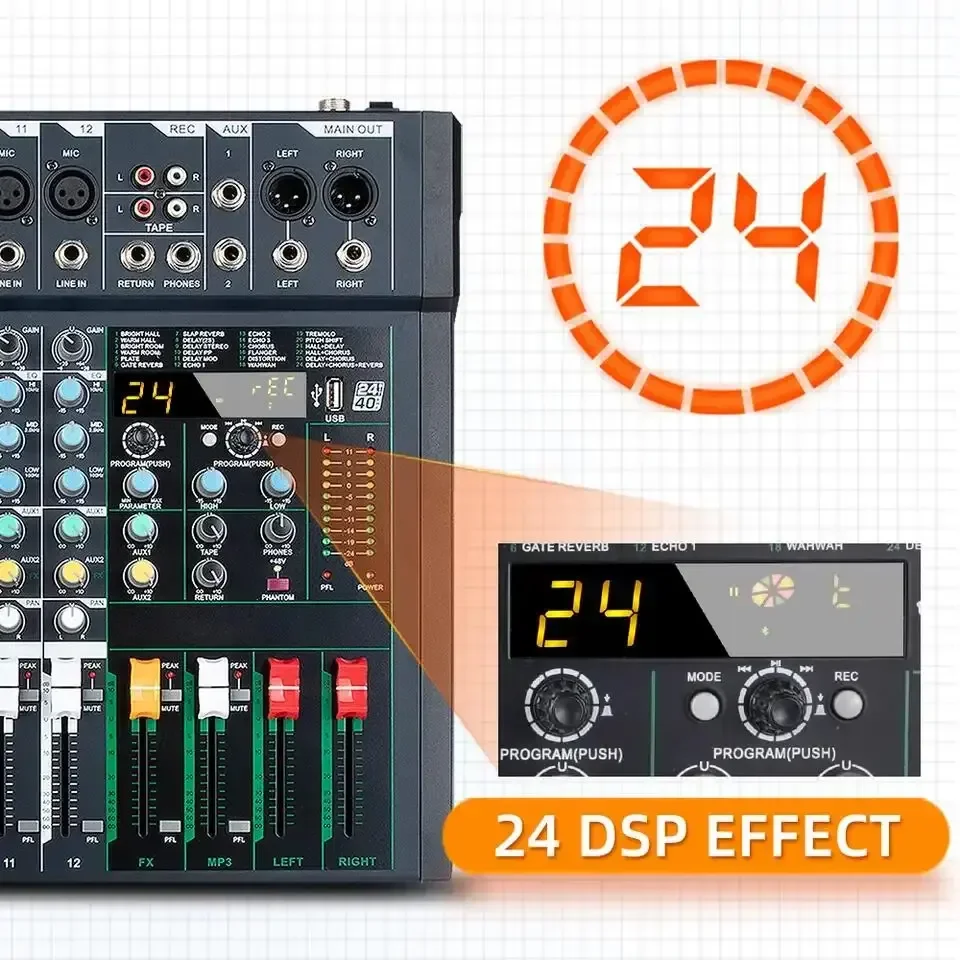 FG12 12-канальный звуковой консоли микшер сценический контроллер цифровой DJ домашний KTV аудио