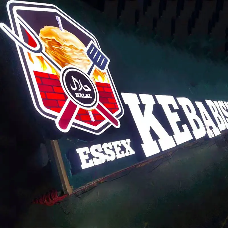 Store Restaurant Led Illuminated Sign Led Light Box Logo Display Advertising Board