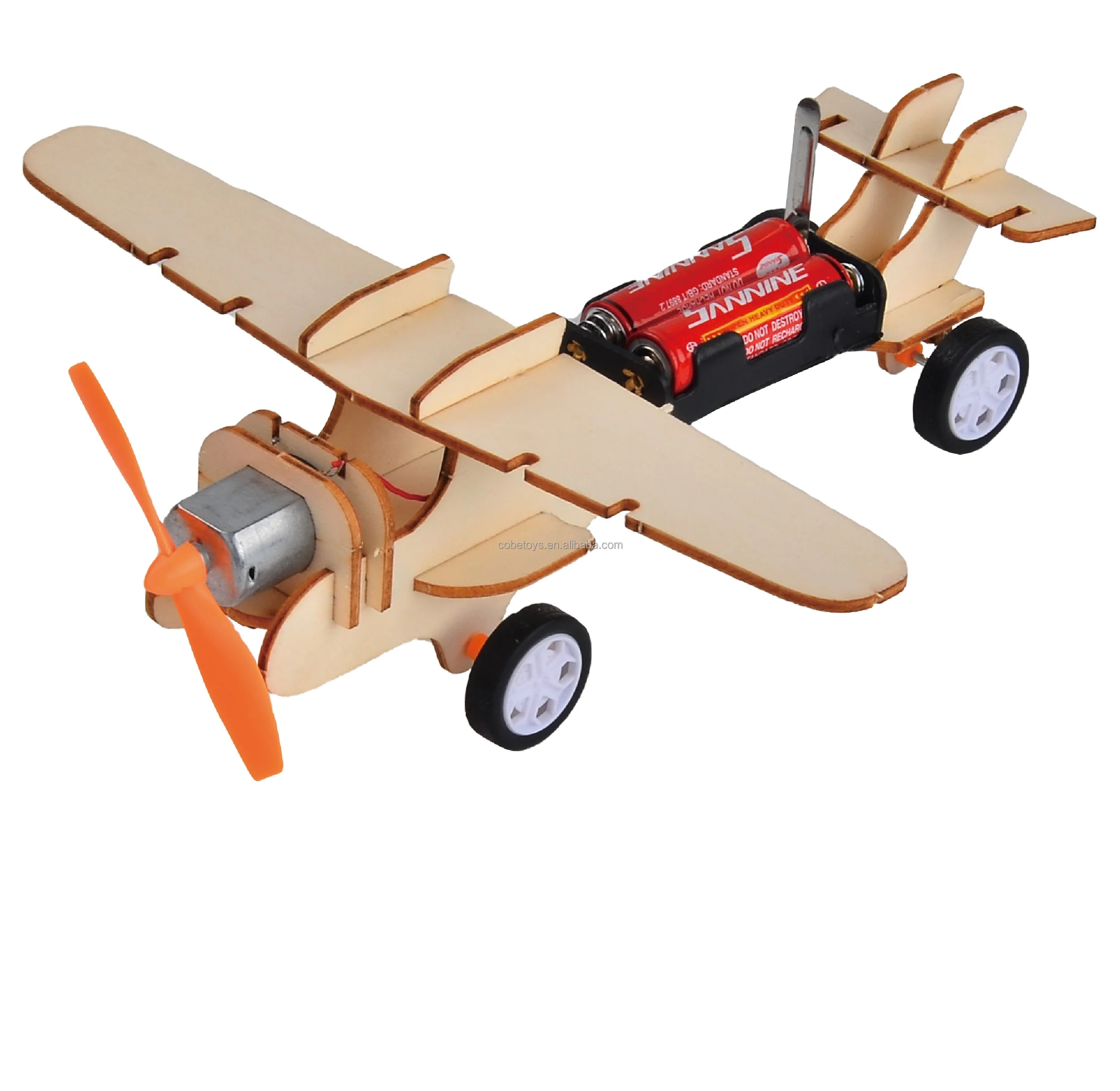 Wooden Creative DIY Aircraft Model Kit Wood Kids Physical Science Experiments Toy Set Assembled Car Educational Toys