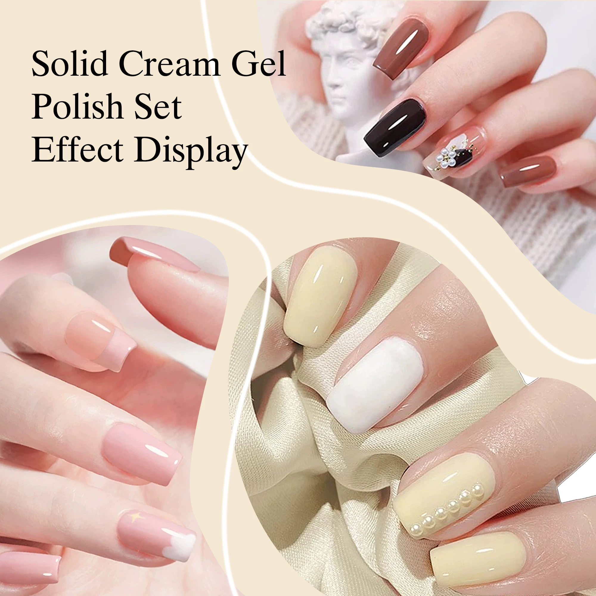Unigel Wholesale Nails Art 6 Colors Palette Mix Set Solid Nail Cream Painting Led UV Gel Polish