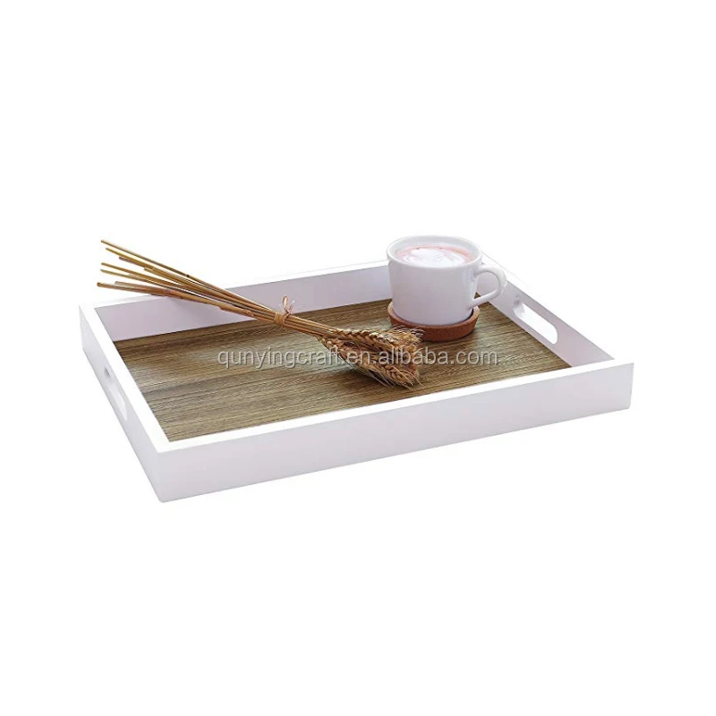 Оригинальный деревянный поднос с ручками, подающий поднос для завтрака, бамбуковый поднос для кровати