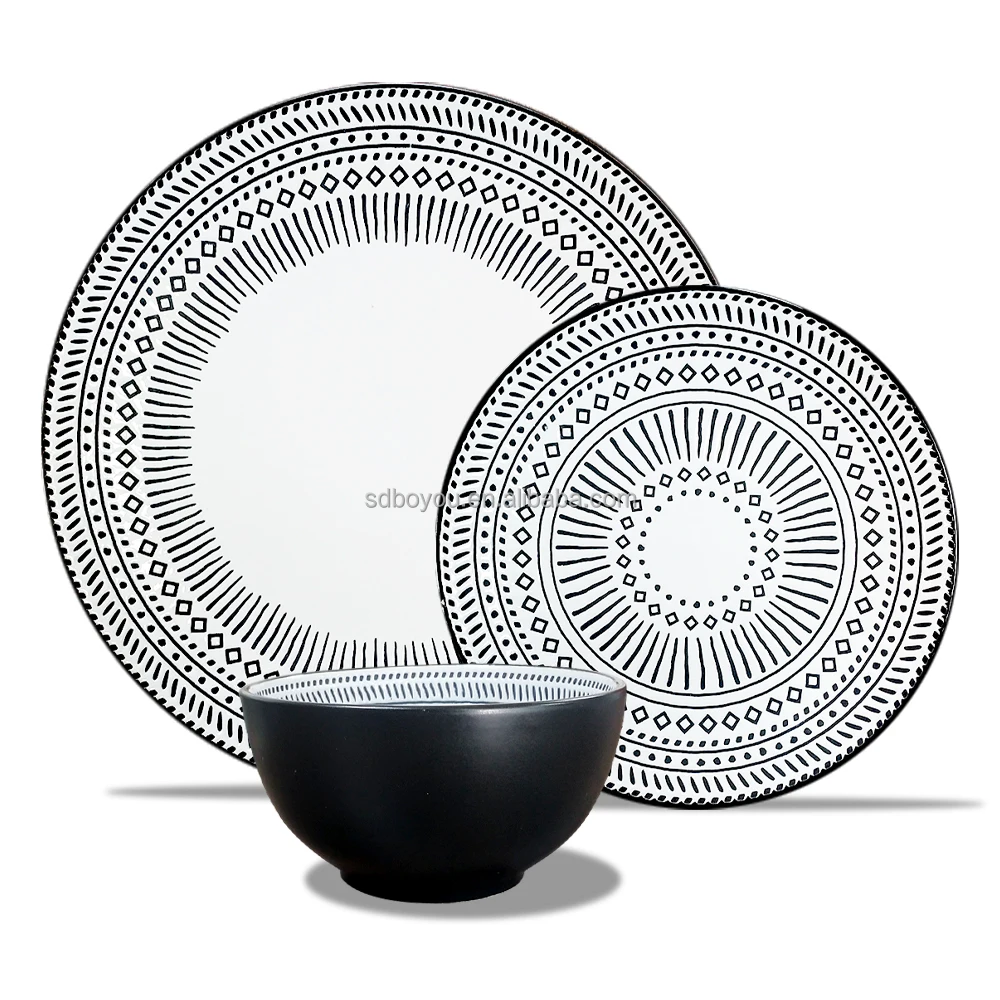 Color Glazed Isolation Glazed Ceramic Stoneware Tableware Dinner Set