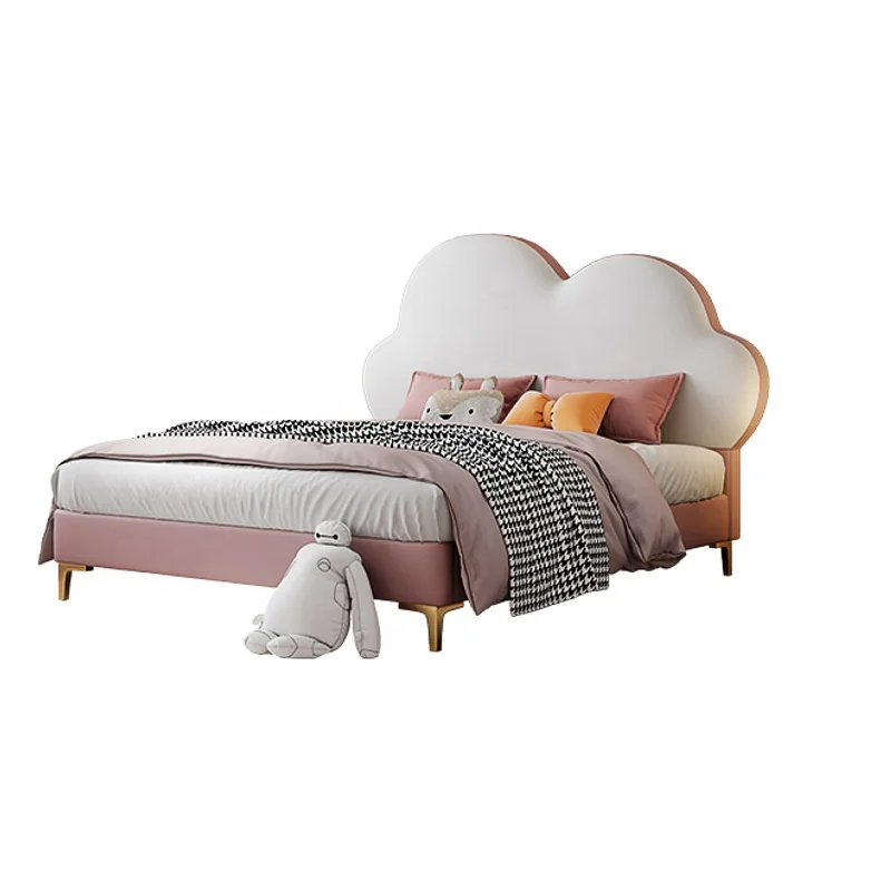 MIDOSO Modern Cloud Design Bedroom Furniture Kids Wooden Beds for Girls and Boy Hotel Furniture Children Bed Set Wood 1 Set
