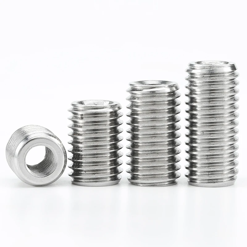 Factory direct 304 stainless steel inner and outer teeth nuts screw thread sheath threaded bushing M4*M8*10L