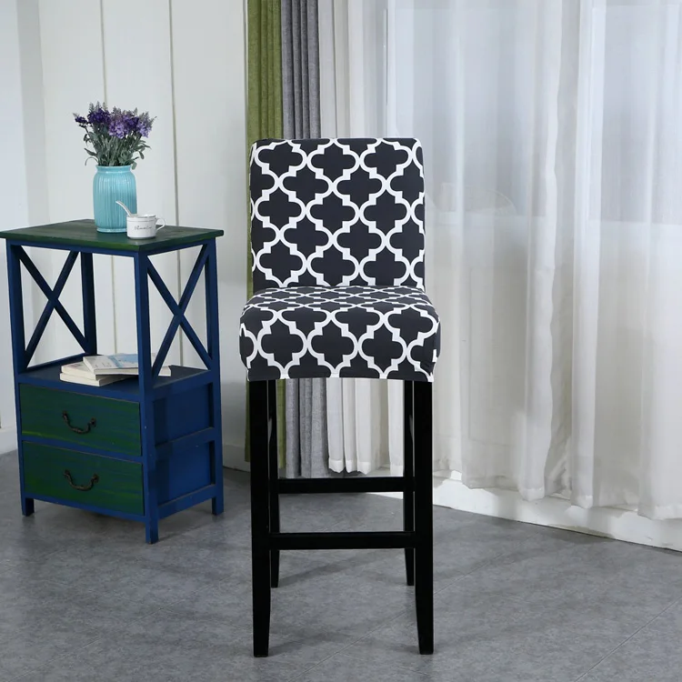 Geometric Dining Chair Cover Spandex Stretch Chair Cover Wedding Hotel Banquet Restaurant