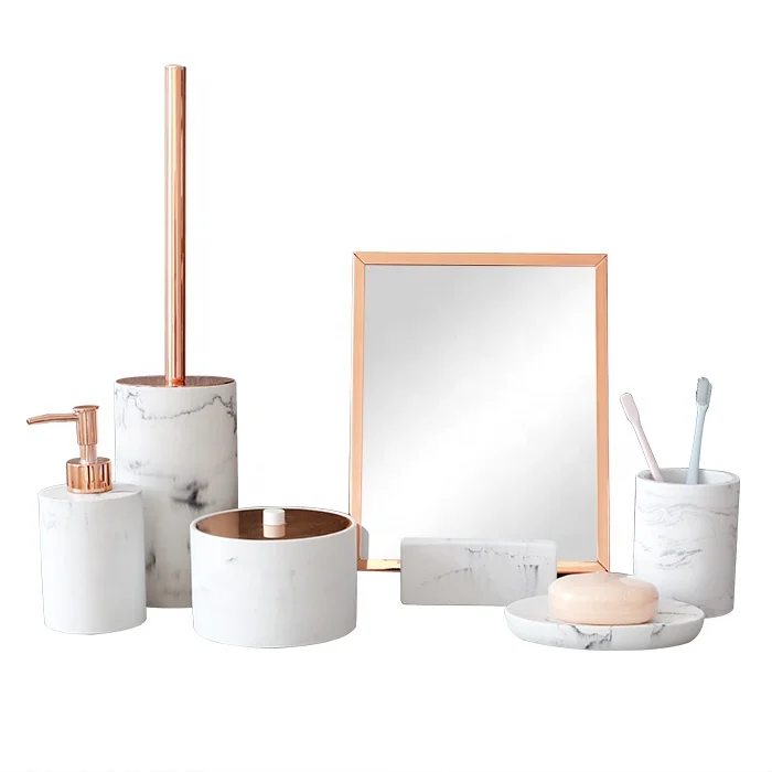 
Luxury Marble Stone Bathroom Accessories Set For 6-Piece 
