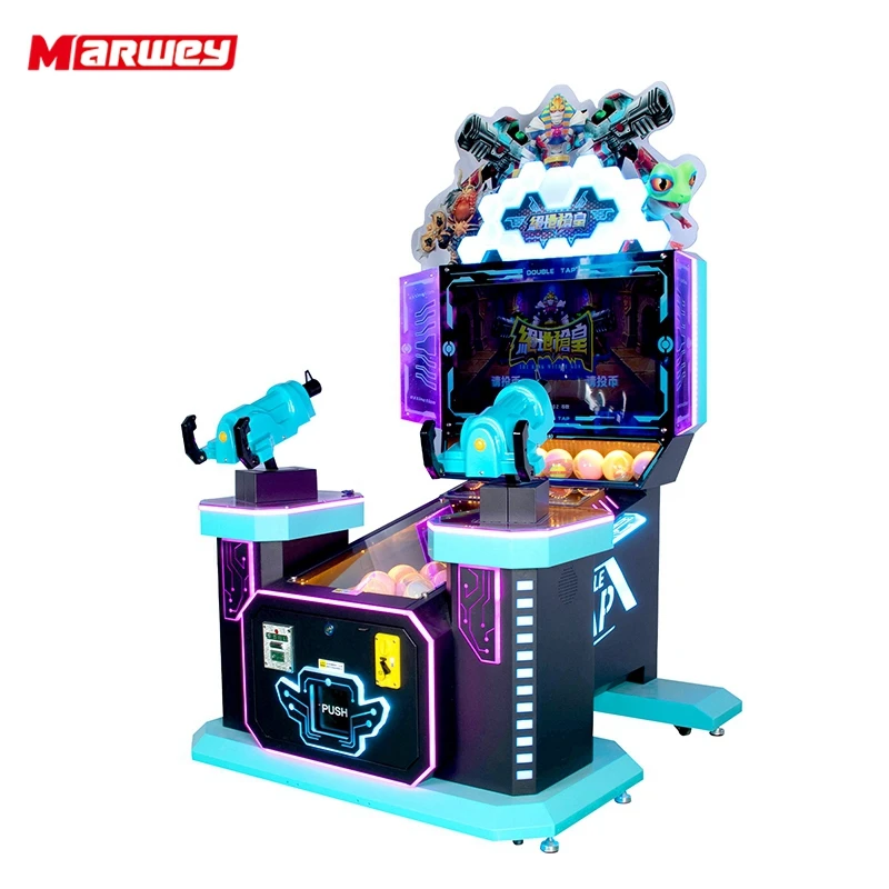 Amusement Park Electric Shooting Arcade Machine 2 Kids Play Video Games Shooting Game Machine