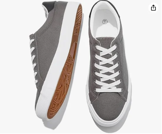 Mens Canvas Shoes White Black Sneakers Low Top Lace Up Casual Shoes