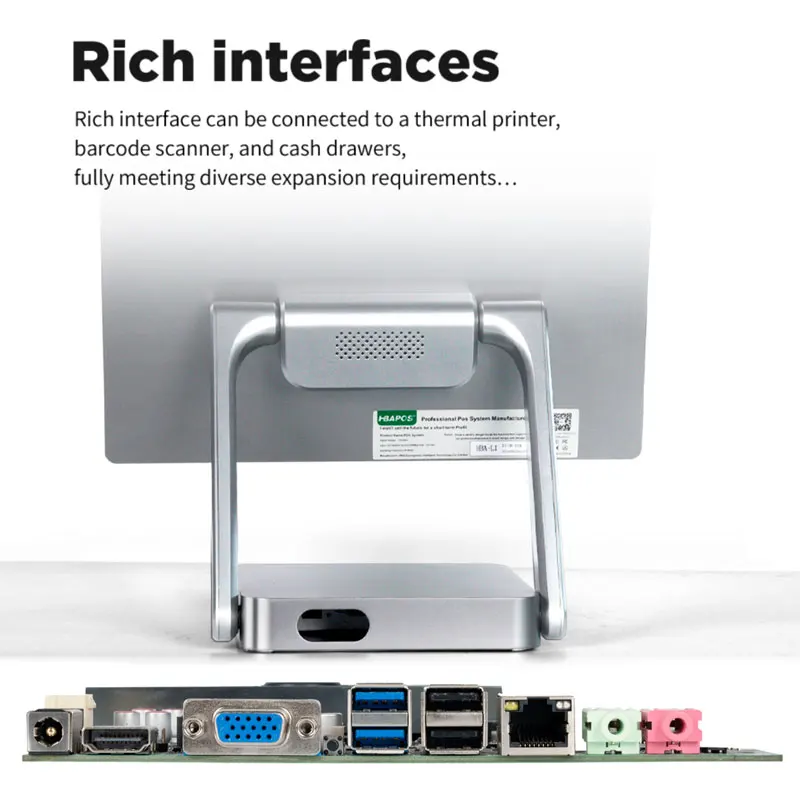 Factory 15.6 inch Aluminum Alloy POS All in One System Cash Machine