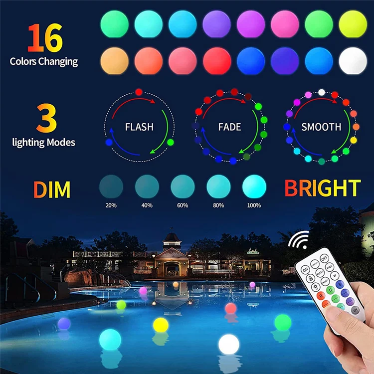 Free Sample Diving Pond Fountain Smallest Floating SPA Color Changeable LED Swimming Pool Lighting Submersible LED Pond Light