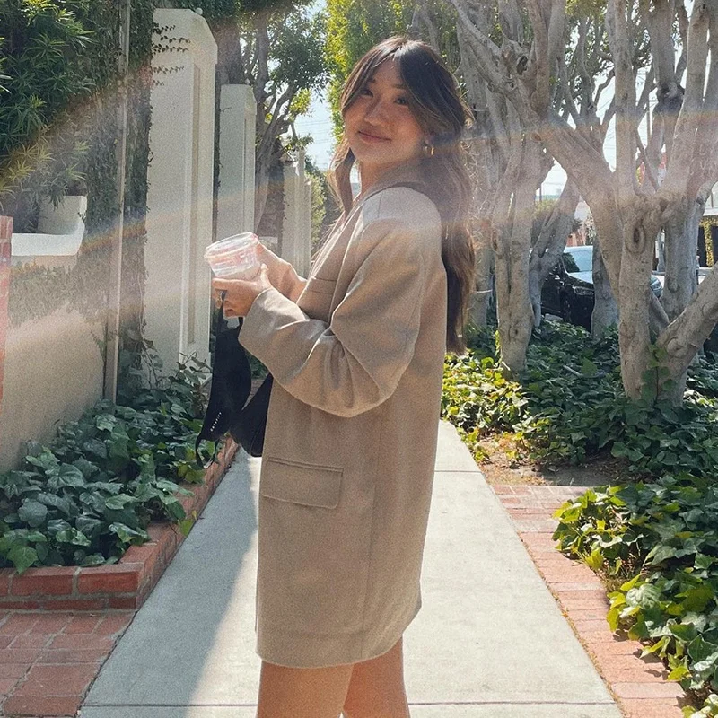 
Fashion Ladies Women Elegant Autumn Suit Blazer Classic Turn Down Collar Women Jacket Blazer Coat Women 