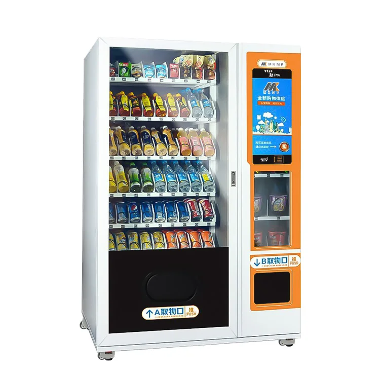 Snacks and Drinks Touch Screen Vending Machine Combination Temperature Can Be