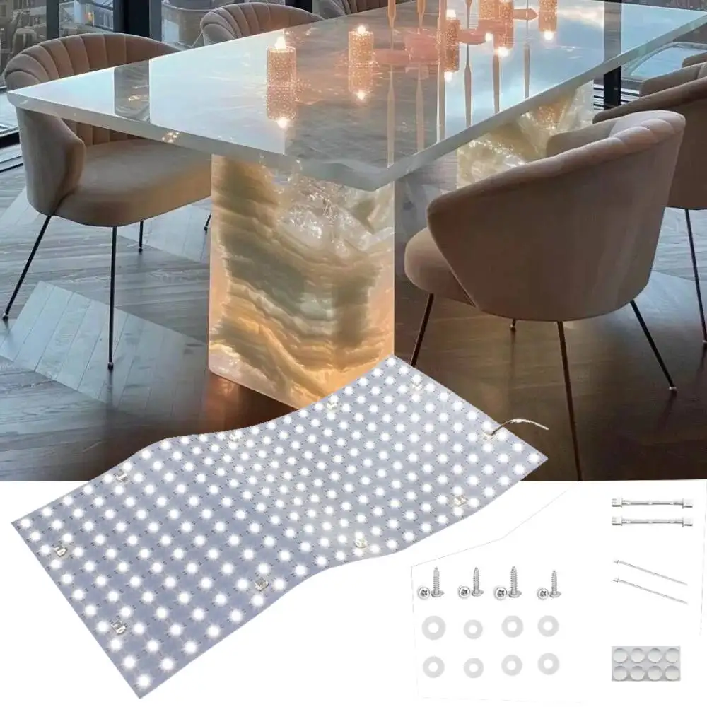 Flex LED Panel Sheet 490*245mm DC24V 28W 242LED Backlight for Kitchen Restaurant Hotel Reception Backsplash Light