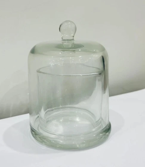 Wholesale Hot Sale Unique New Arrival Round Shape Bell Glass Candle Holder Glass Bell Dome Candle Jar